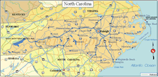 North Carolina State Map - Click or Tap For Larger View
